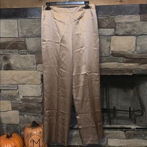 100% Gold Silk Pants NWT